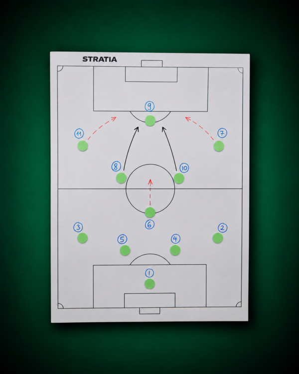 Feuille tactique Stratia, terrain de football 80 x 60 cm
